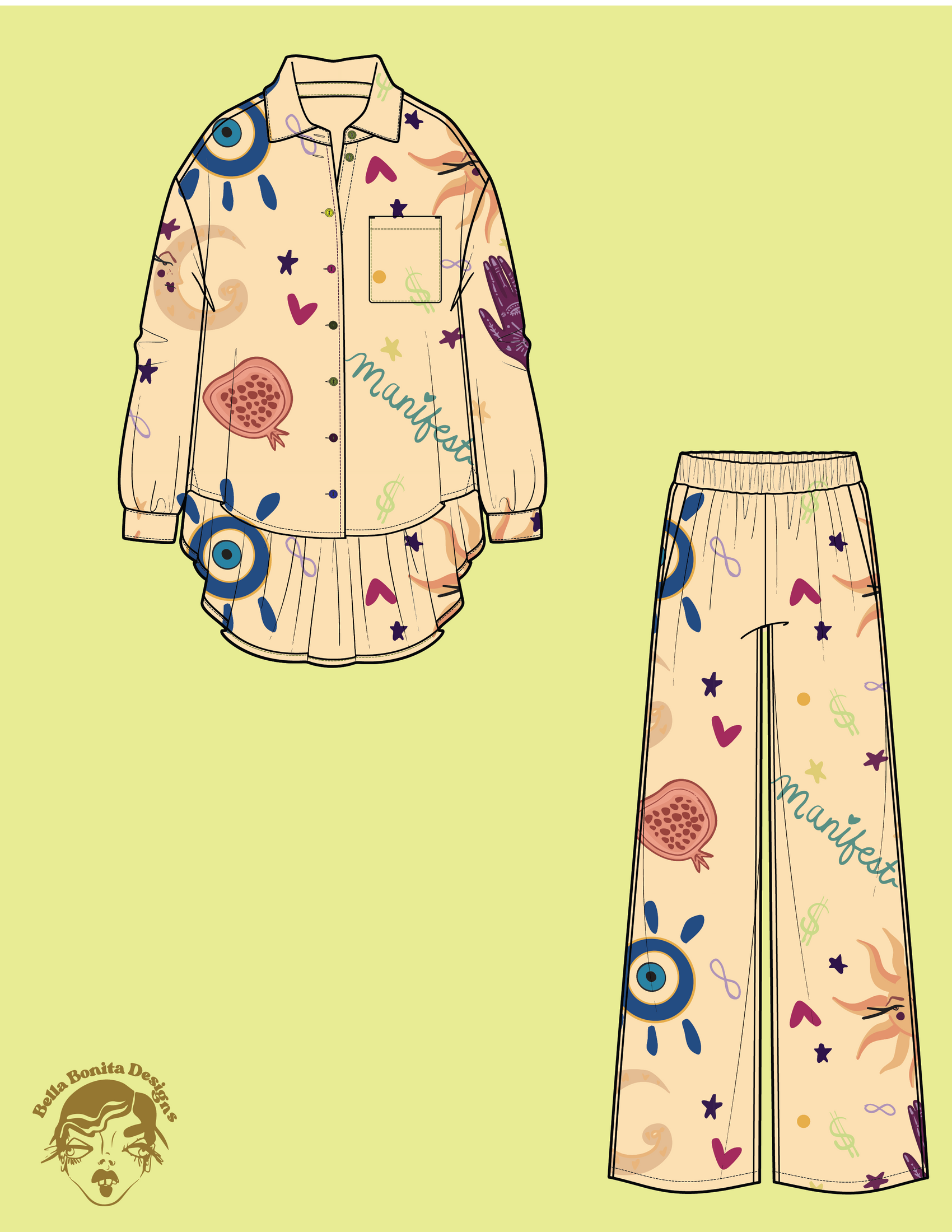 Milla Lounge Set - Silk Top - Pre Order