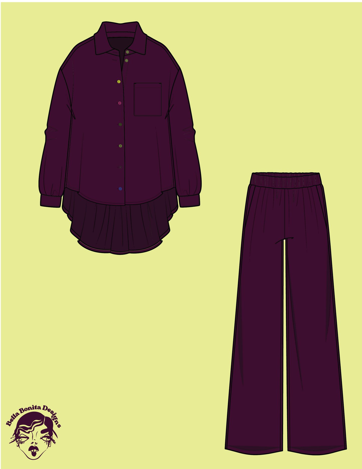 Milla Lounge Set - Silk Top - Pre Order