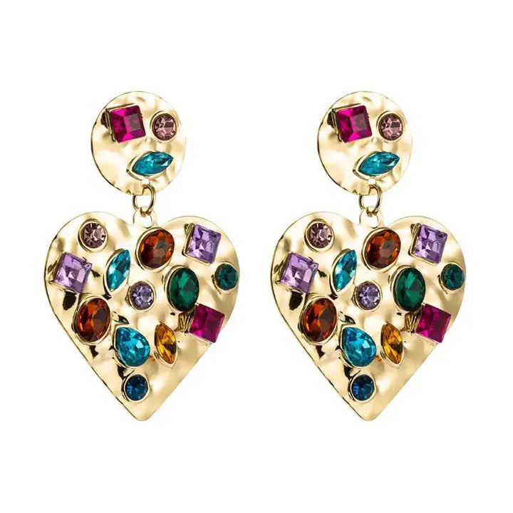 Linny Co Cherie Heart Statement Earrings