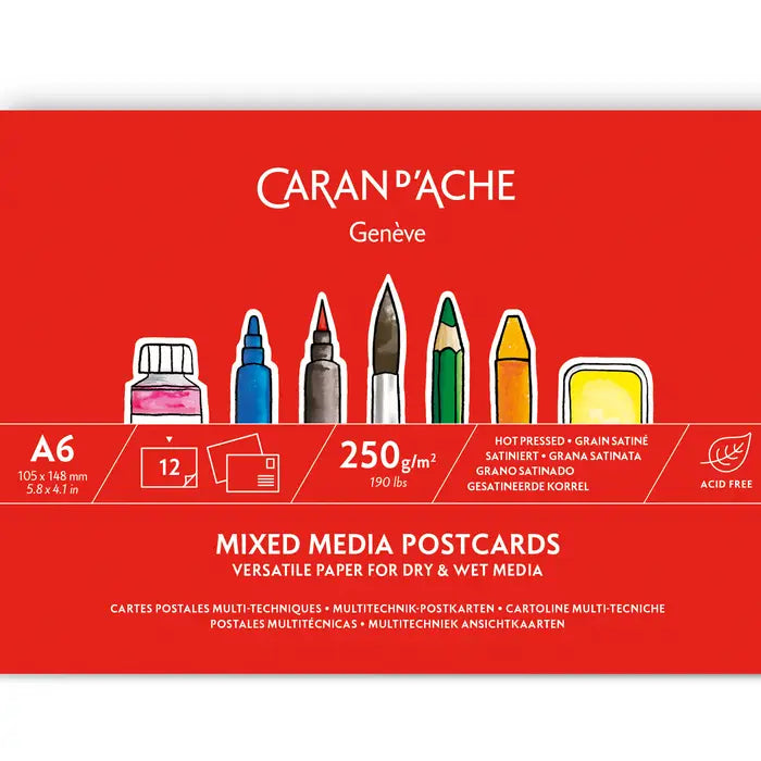 Caran D'ache Drawing / Sketchpad Mixed Media Postcards A6