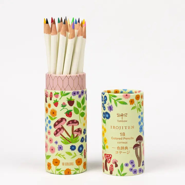 Tombow Irojiten Desk Cup, Cottage Pencil Set