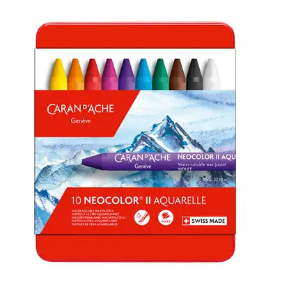 Caran D'ache Set of 10 Neocolor™ Ii Pastels in Metal Box