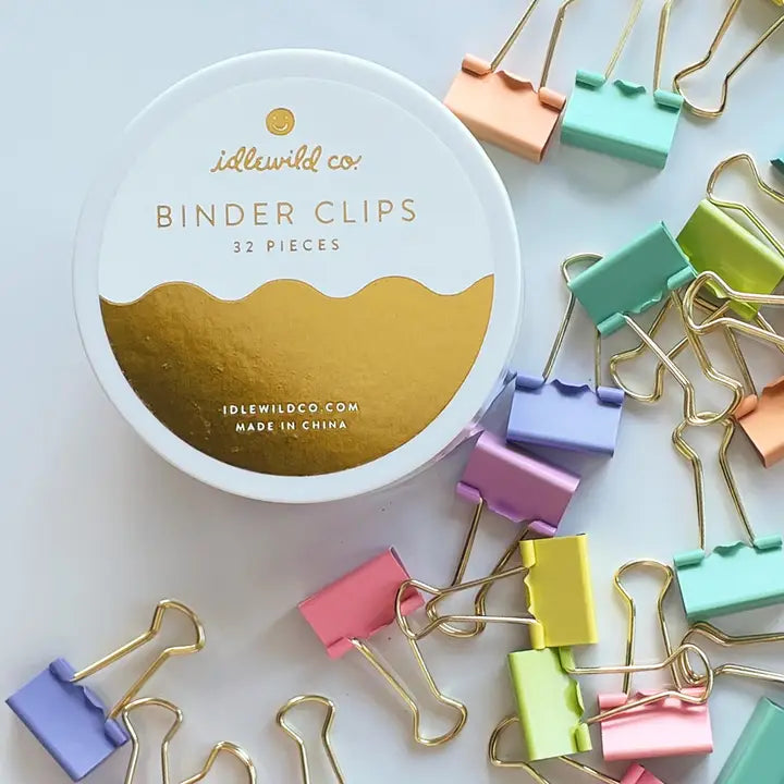 Idlewild Co. Pastel Rainbow Binder Clips
