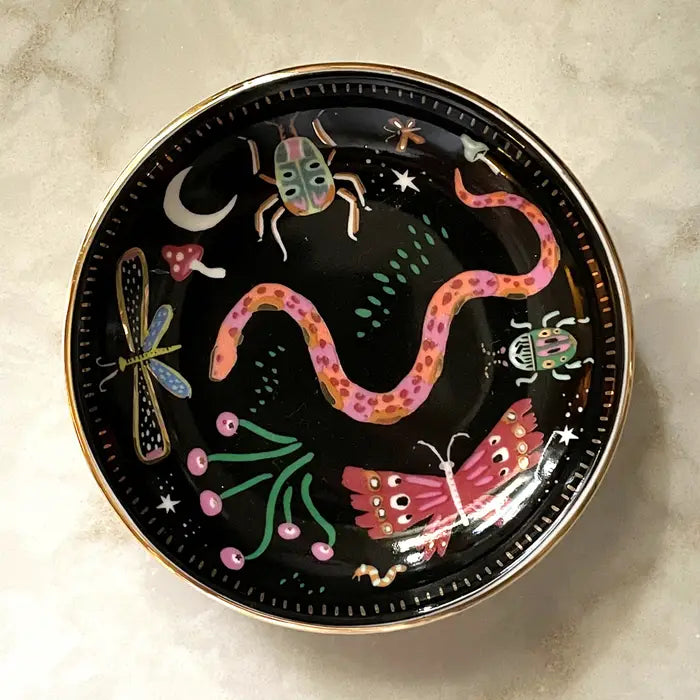 Idlewild Co, Midnight Garden Porcelain Trinket Dish