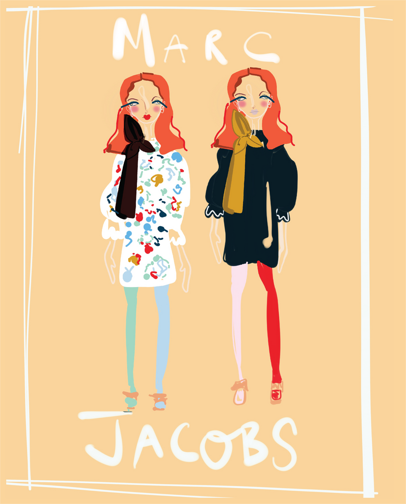 Marc Jacobs Double Trouble Fashion Illustration Print