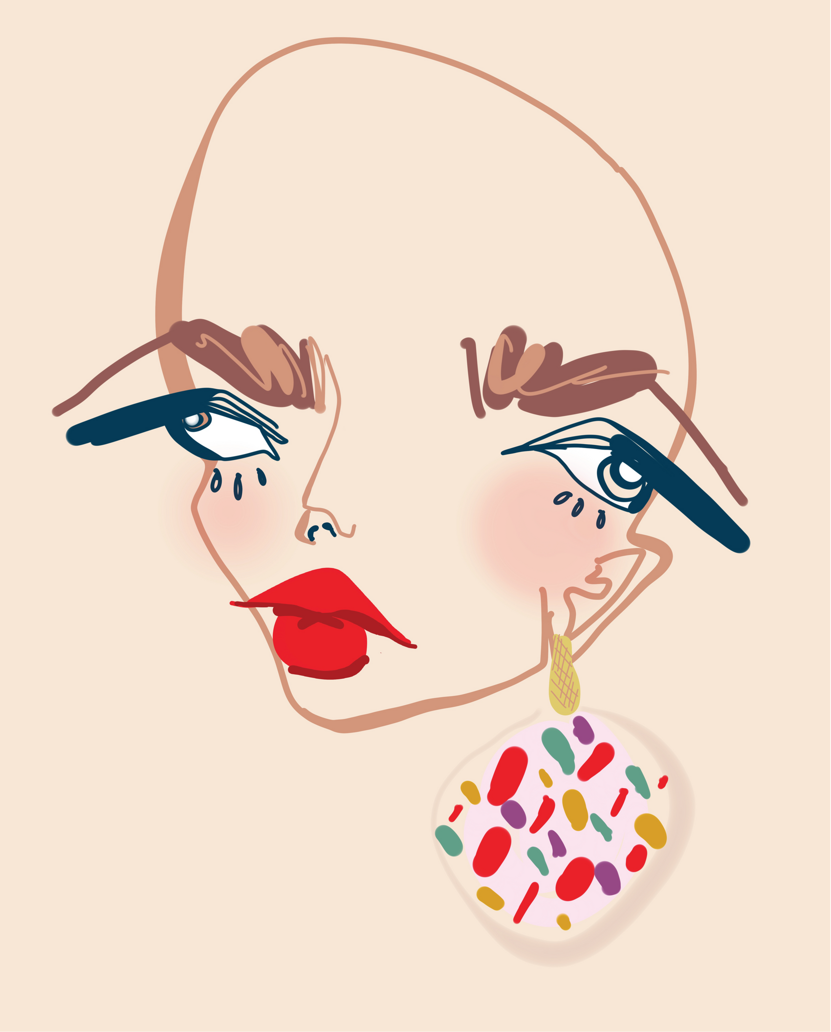 Bonita Line Portrait Art Print