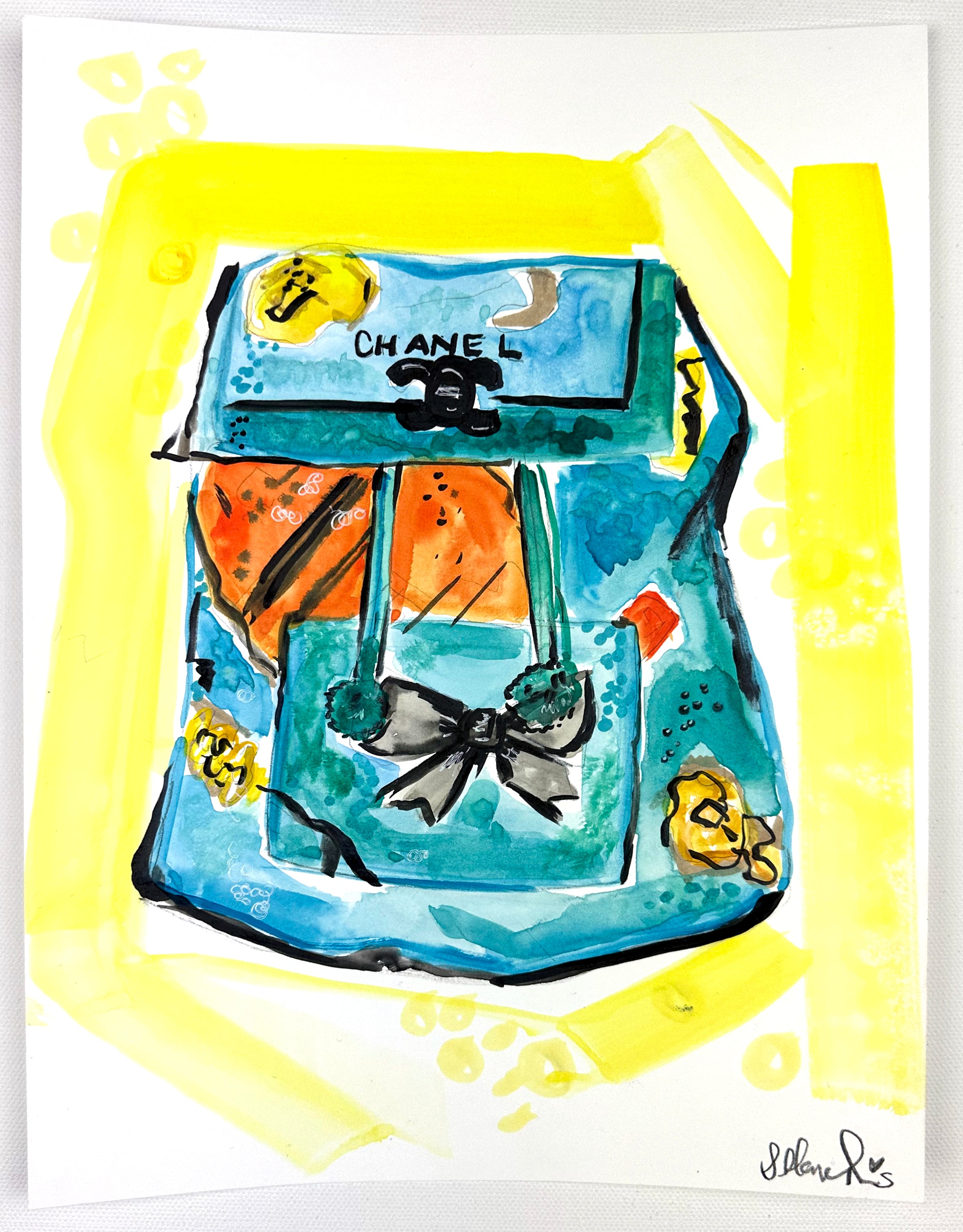 Chanel Terry Cloth Summer Bag Illustration – Bella Bonita Designs