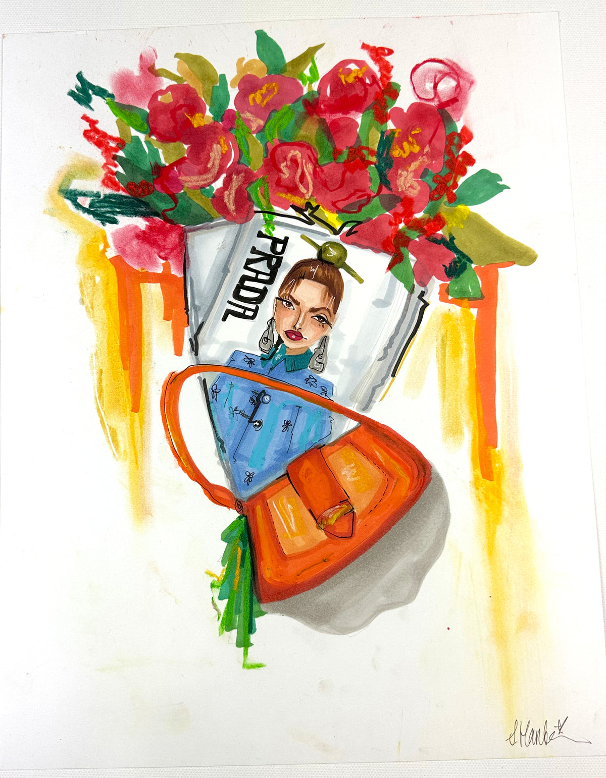 prada bouquet illustration for sale 